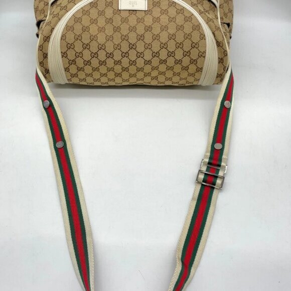 Gucci GG Canvas Sherry Line Beige/Ivory Shoulder Bag 329-082725 - Picture 5 of 16